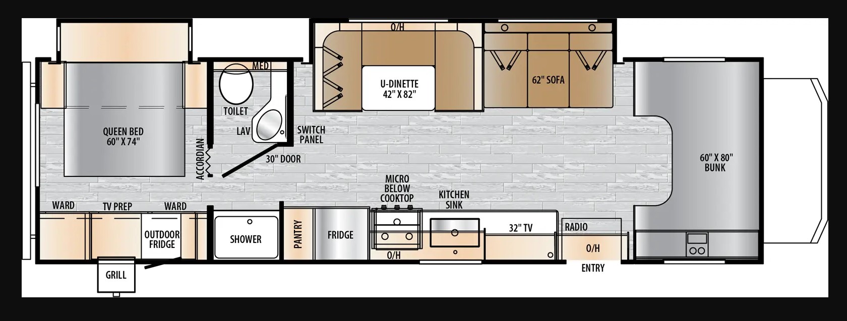 2024 EAST TO WEST RV ENTRADA 2950OK*23, , floor-plans-night image number 0